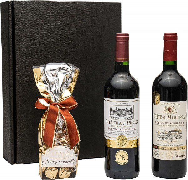 Geschenkset Bordeaux | 2 hochwertige französische Rotweine aus Bordeaux mit Goldmedaillen-Prämierung