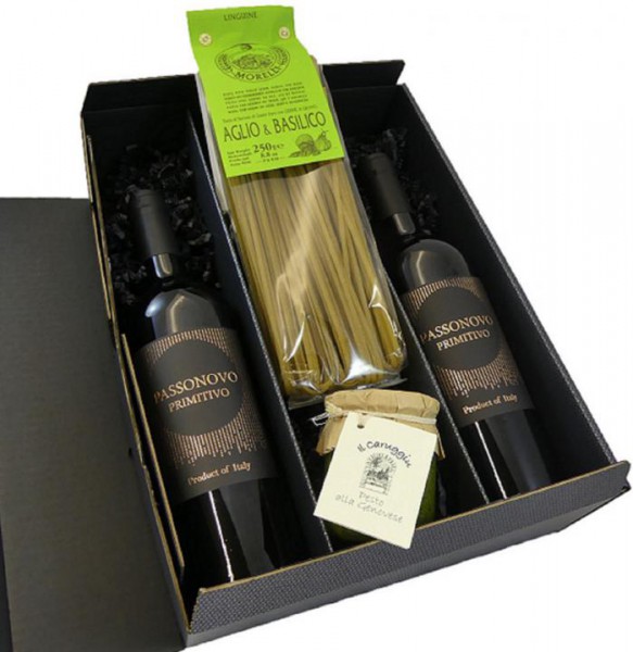 Geschenkset Primitivo mit Pasta und Pesto Genovese